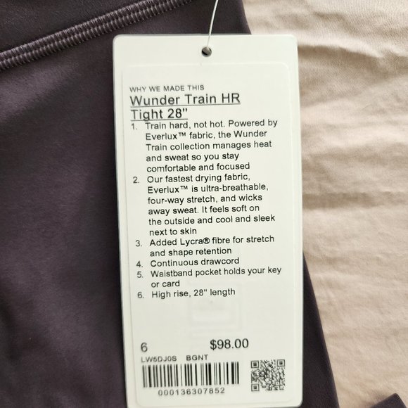 Wunder Train High-Rise Tight 28" Black Granite - Picture 5 of 6